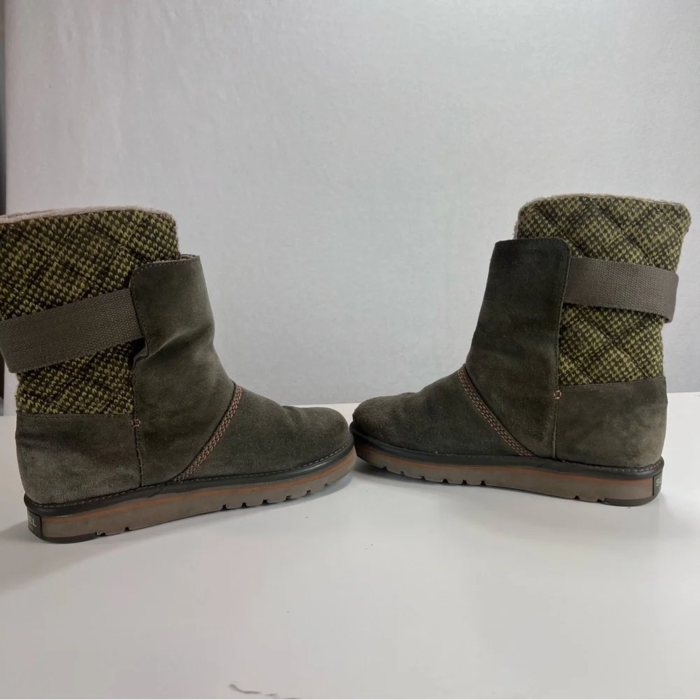 Sorel Campus Newbie Green Suede Boots Women’s Size 9 Winter Outdoor - Picture 5 of 9